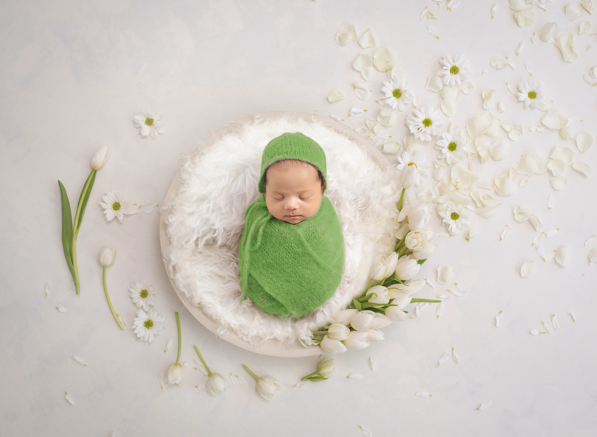 Detailed newborn baby feet close up shot